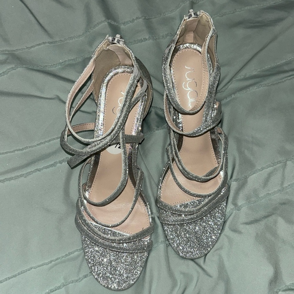 Silver Glitter Heels